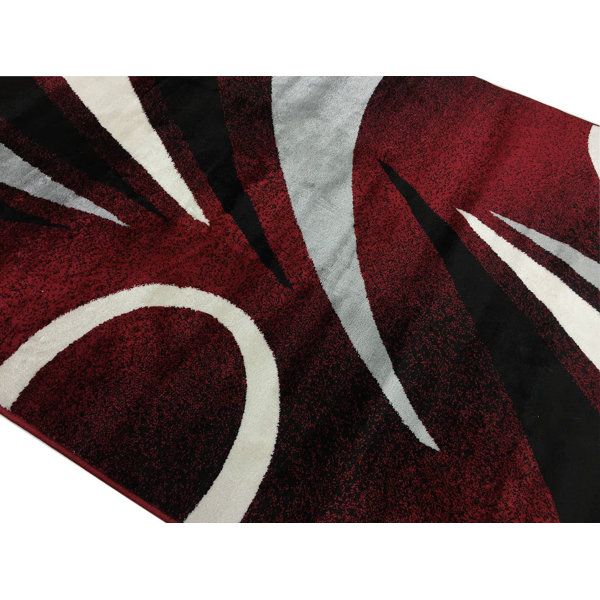 Orren Ellis Evanston Geometric Red Area Rug Wayfair